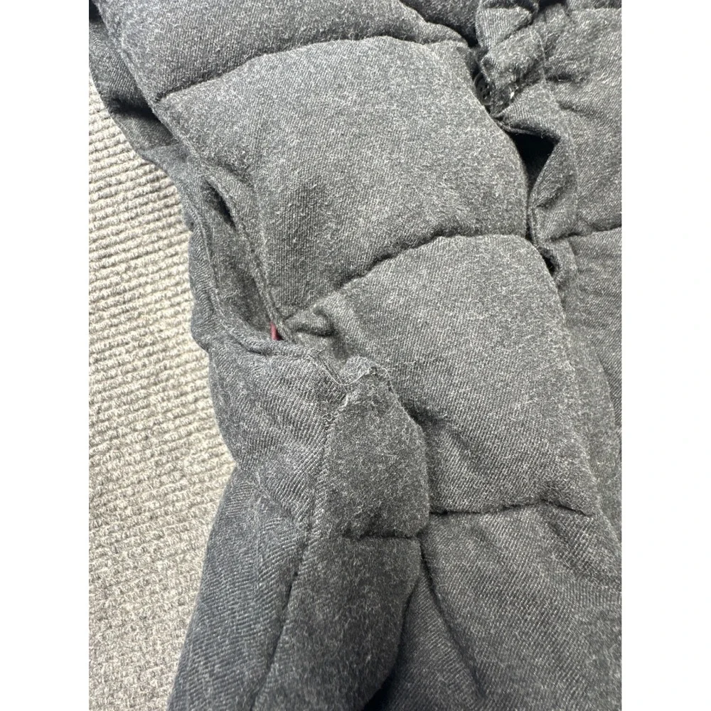 Banana Republic Puffer Vest Men M Gray Quilted Cotton Twill